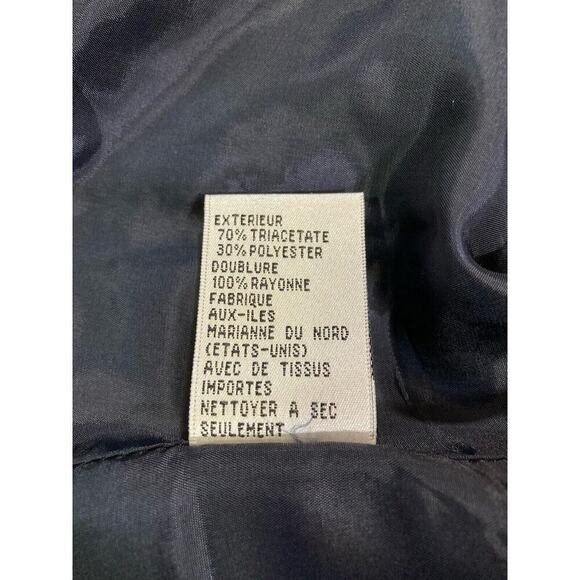 Talbots 3 Button Blazer Navy Blue Jacket Pockets Shoulder Pads Size 18 - Picture 8 of 9